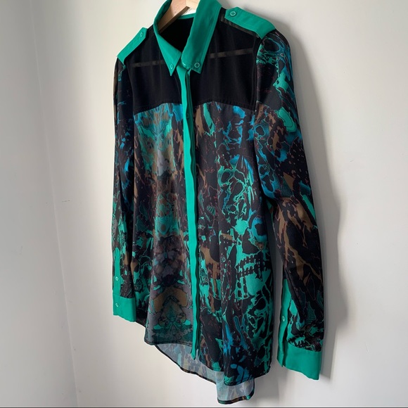 ABS Allen Schwartz Button Down LongSleeve Top Collar Womens Size 8 - Picture 4 of 6